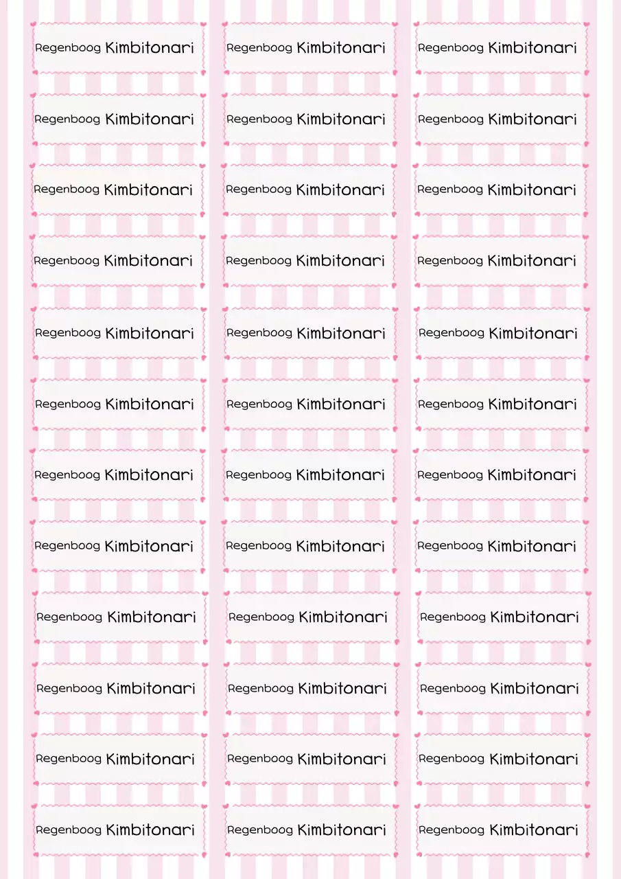 Roze nette naamtagzin