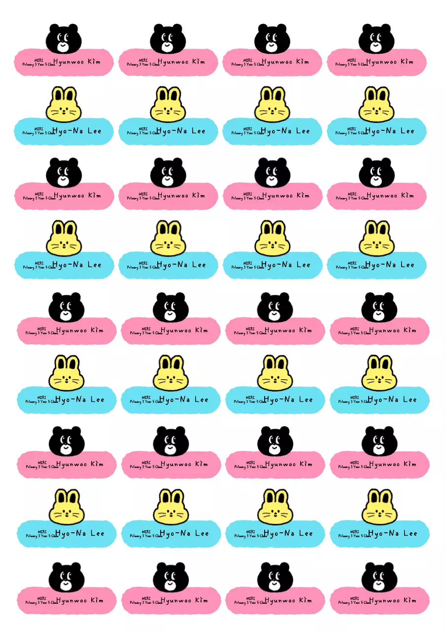 Adesivos de personagens fofos azul-celeste