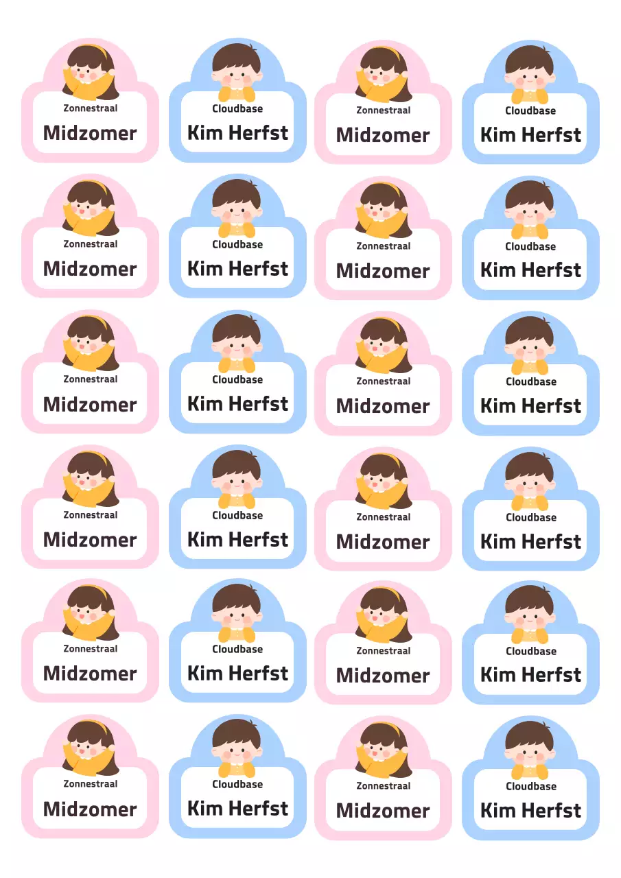 Roze babysticker met tekst