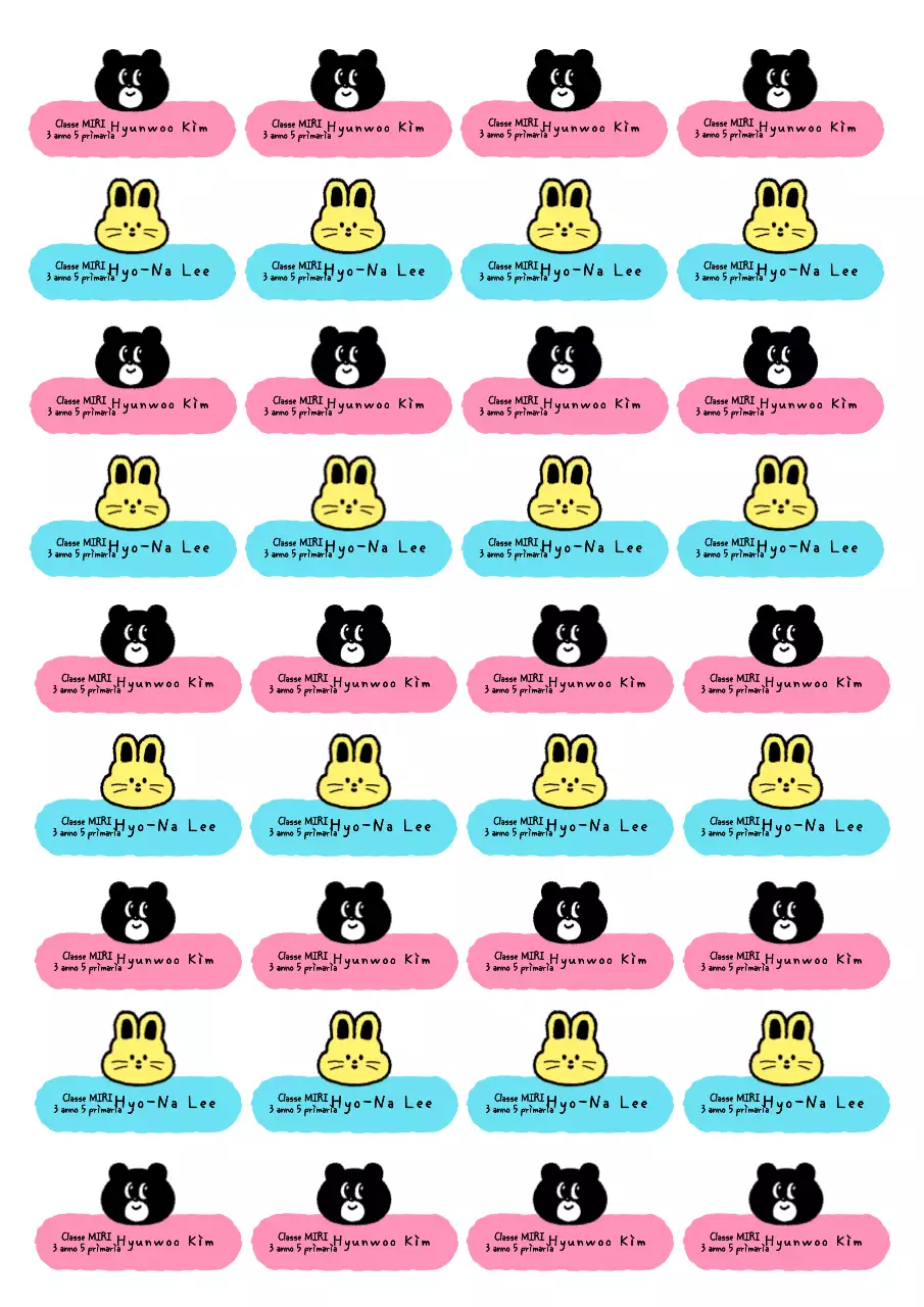 Adesivi con personaggi carini color azzurro cielo