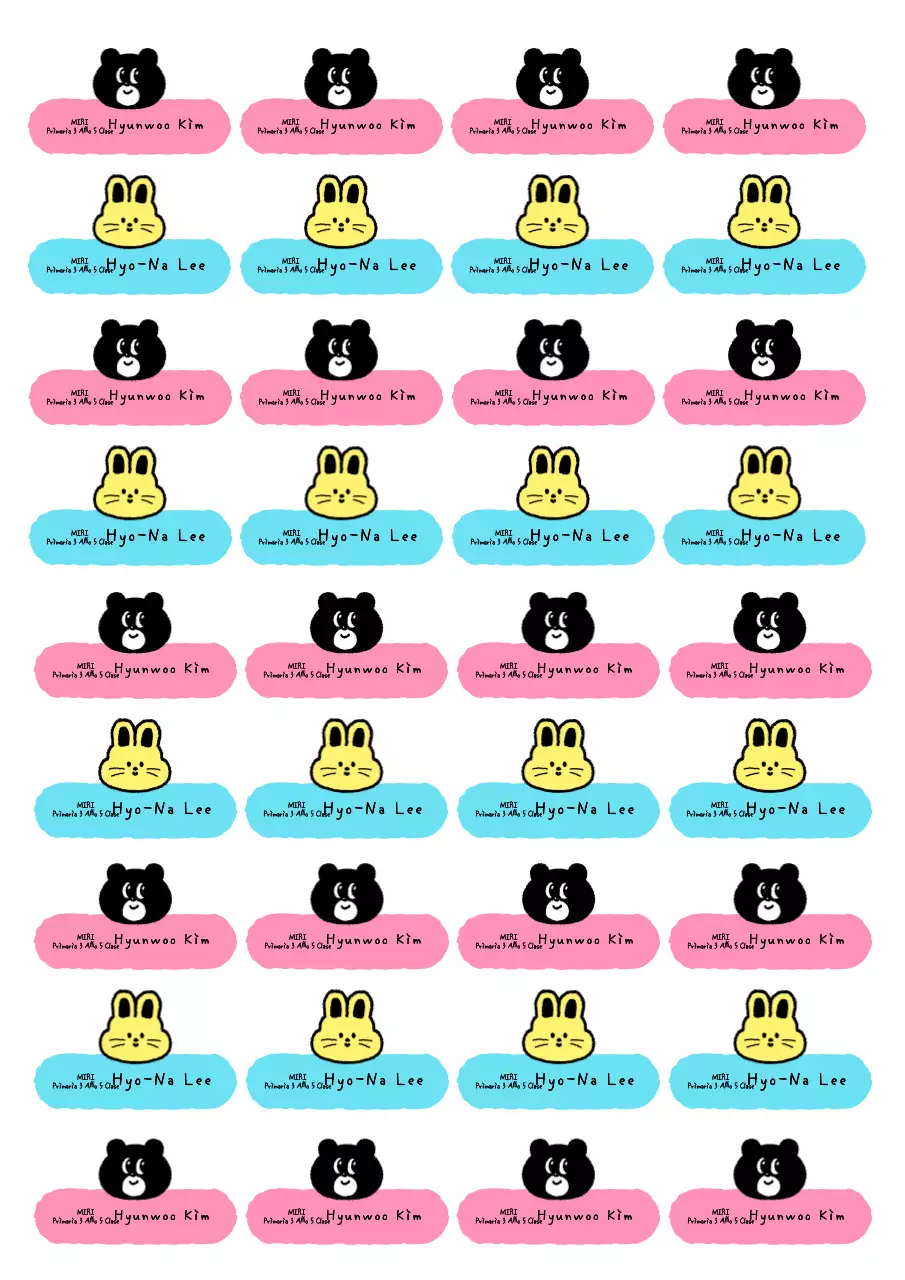 Pegatinas de personajes lindos de color azul cielo