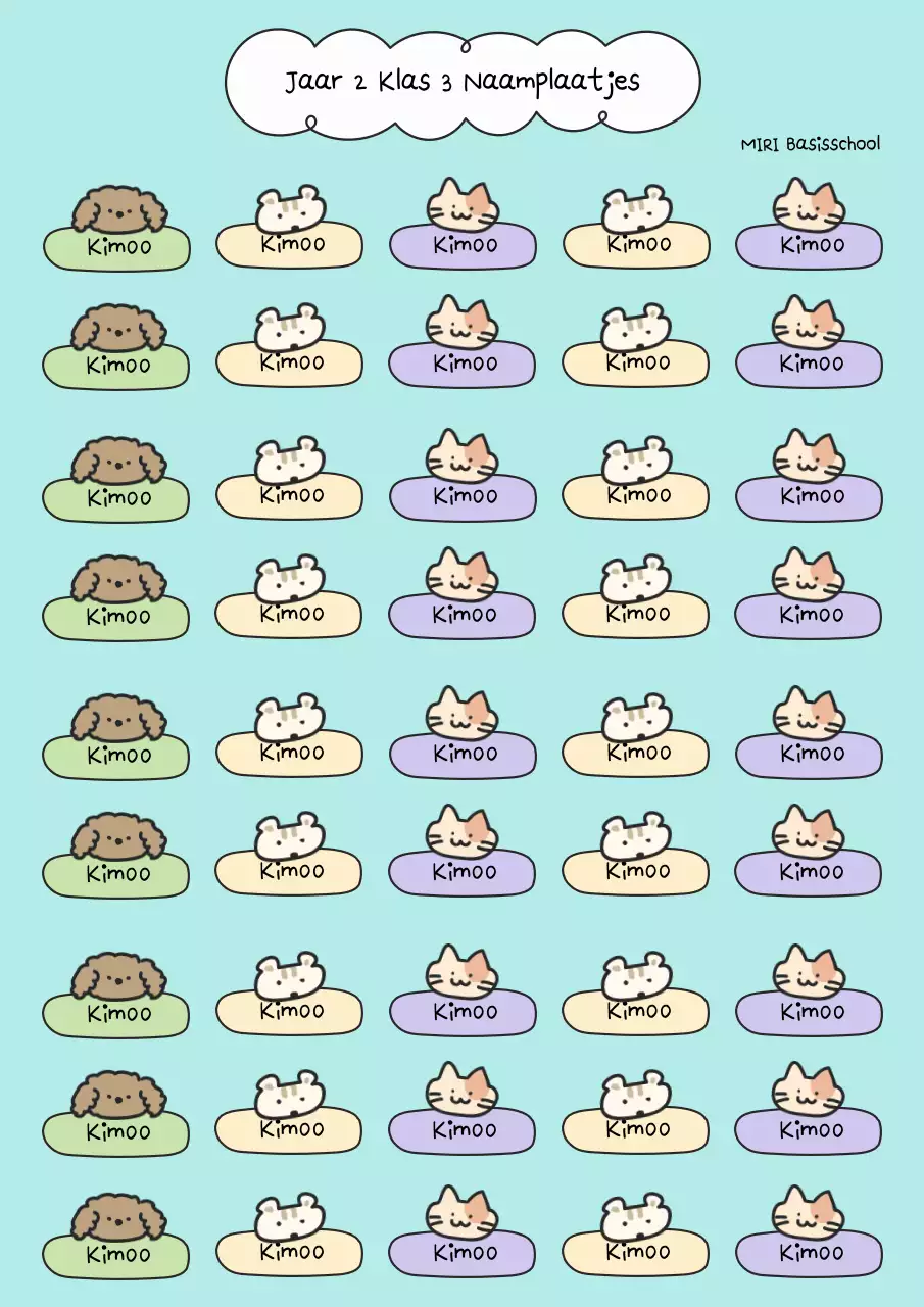 Hemelsblauw visitekaartje voor babyschool