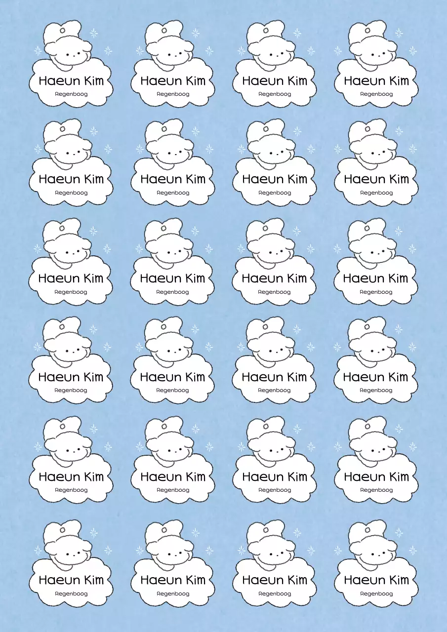 Hemelsblauwe babysticker met tekst