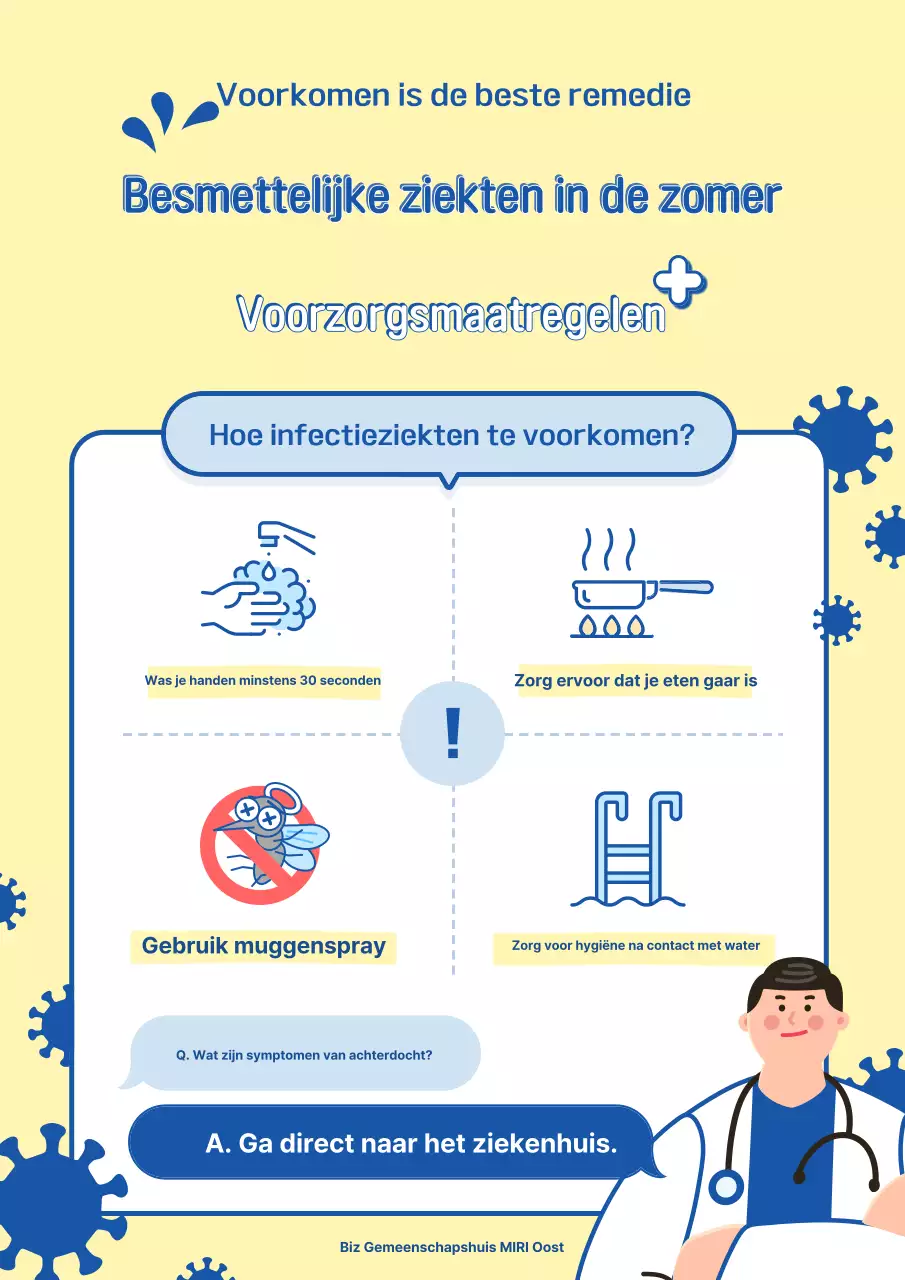 Gele eenvoudige gezondheidspreventietips