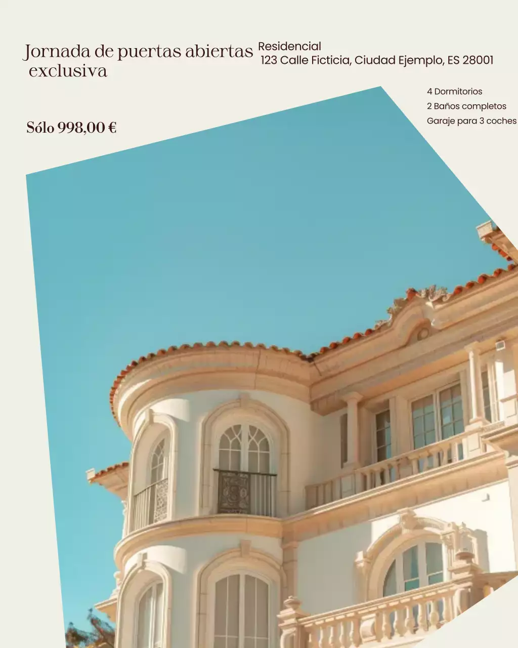 Marketing inmobiliario simple en beige