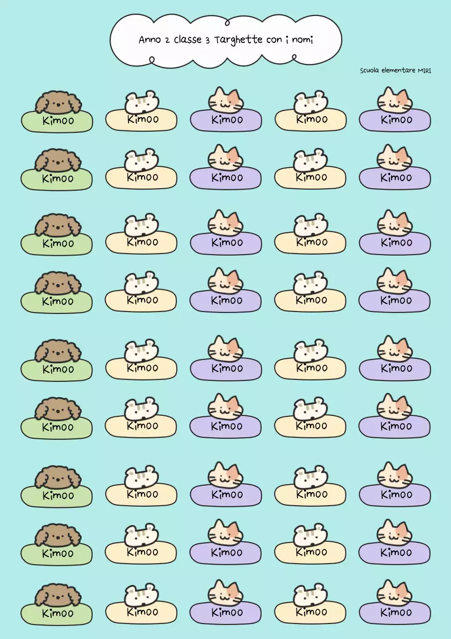 Biglietto da visita della scuola per bambini azzurro cielo