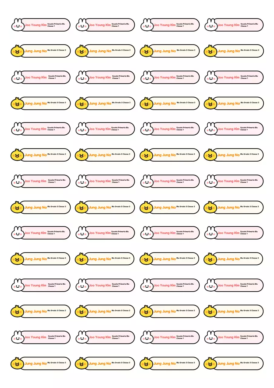 Frase sull'adesivo arancione per bambini