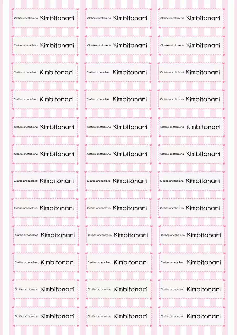 Frase per etichetta con nome rosa