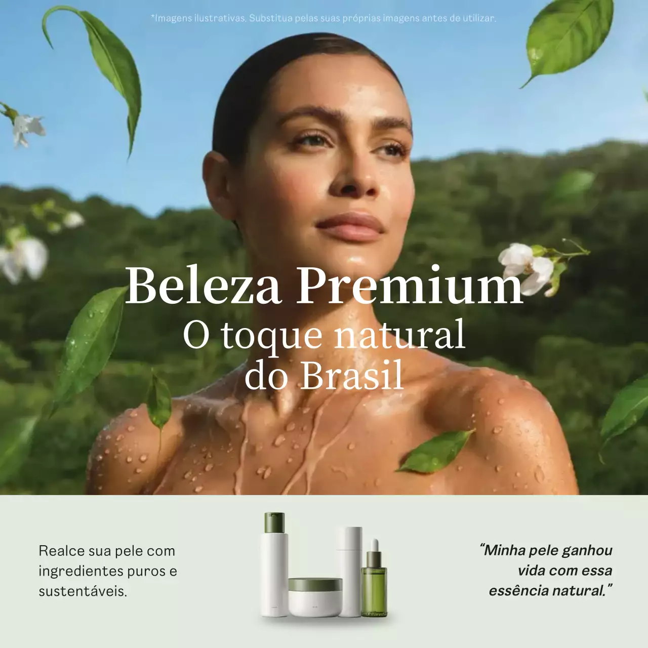 Publicação de beleza natural verde no Instagram