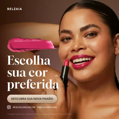 Publicação de anúncio de beleza moderna rosa no Instagram