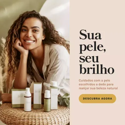 Publicação de anúncio de cuidados com a pele moderna bege no Instagram