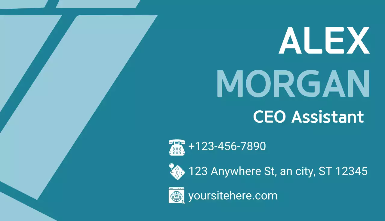 하늘색 모던 명함 문구