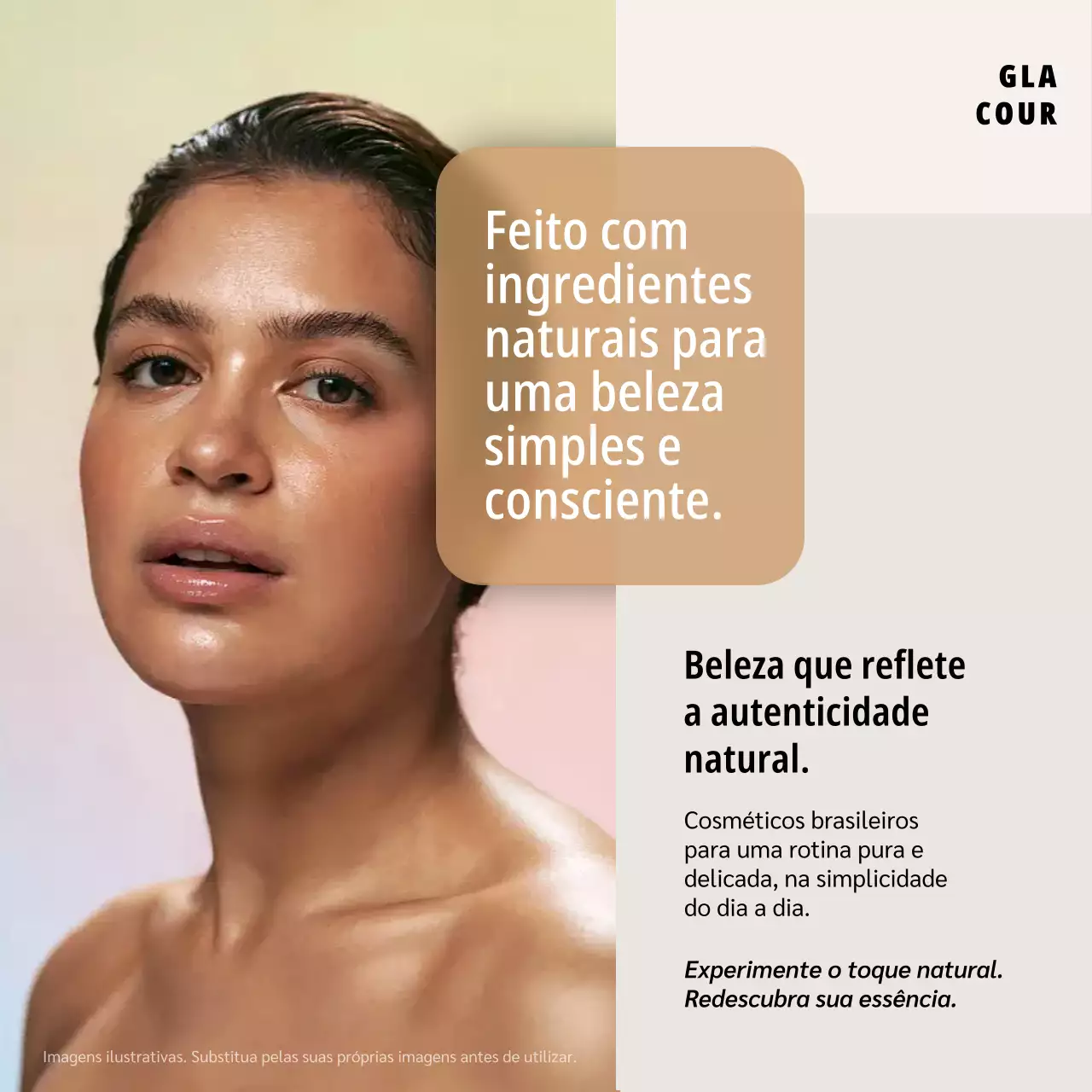 Publicação de anúncio de cuidados com a pele moderna bege no Instagram