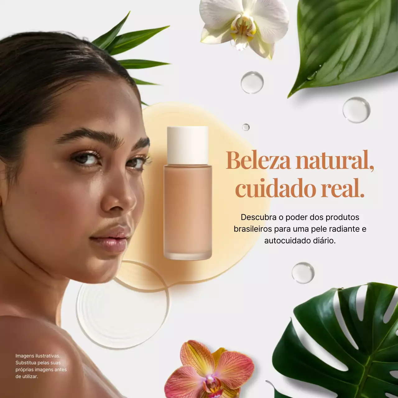 Postagem promocional de cuidados com a pele moderna bege no Instagram