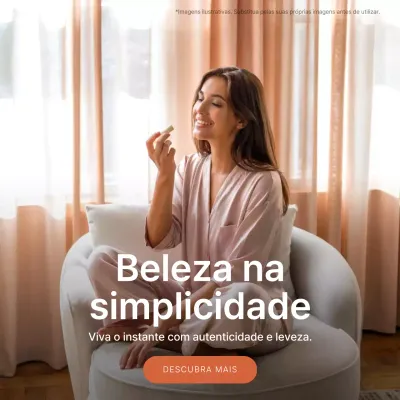Publicação de estilo de vida minimalista bege no Instagram