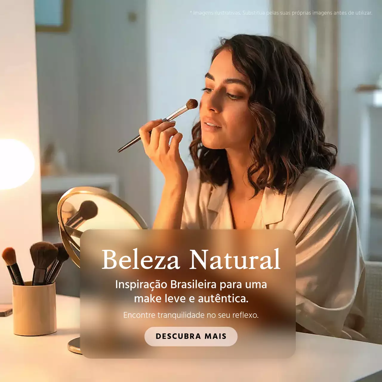 Publicação de beleza elegante bege no Instagram