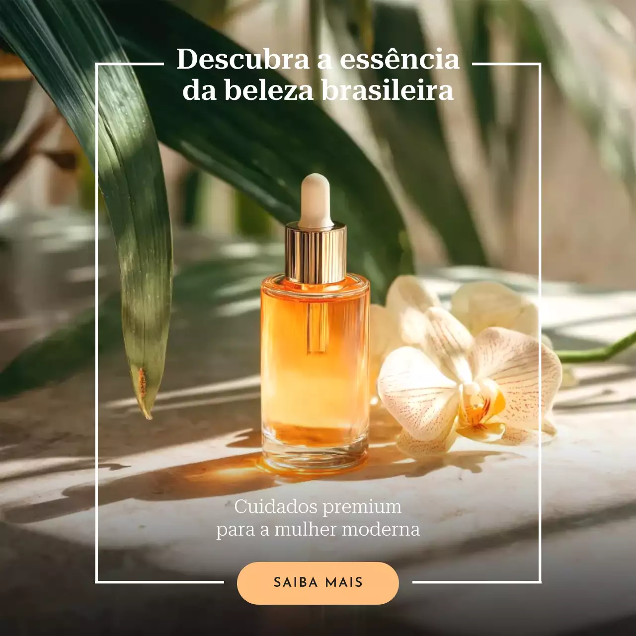 Publicação de anúncio de cuidados com a pele elegante em laranja no Instagram