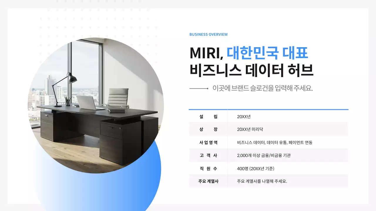 파랑 모던 기업 설명 보고서