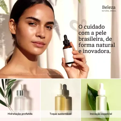 Publicação de anúncio de cuidados com a pele elegante bege no Instagram