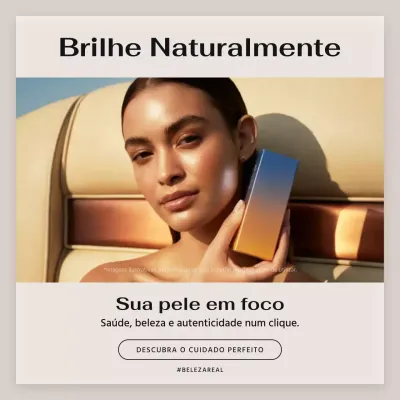 Publicação de anúncio de cuidados com a pele moderna bege no Instagram