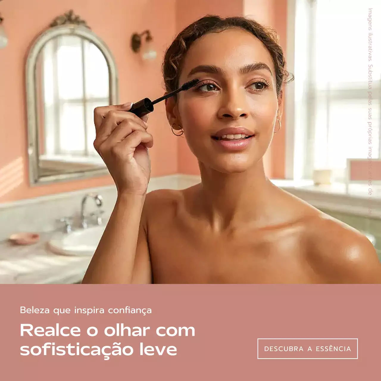 Publicação de anúncio de beleza elegante da Coral no Instagram