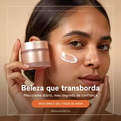 Publicação de anúncio de cuidados com a pele moderna bege no Instagram