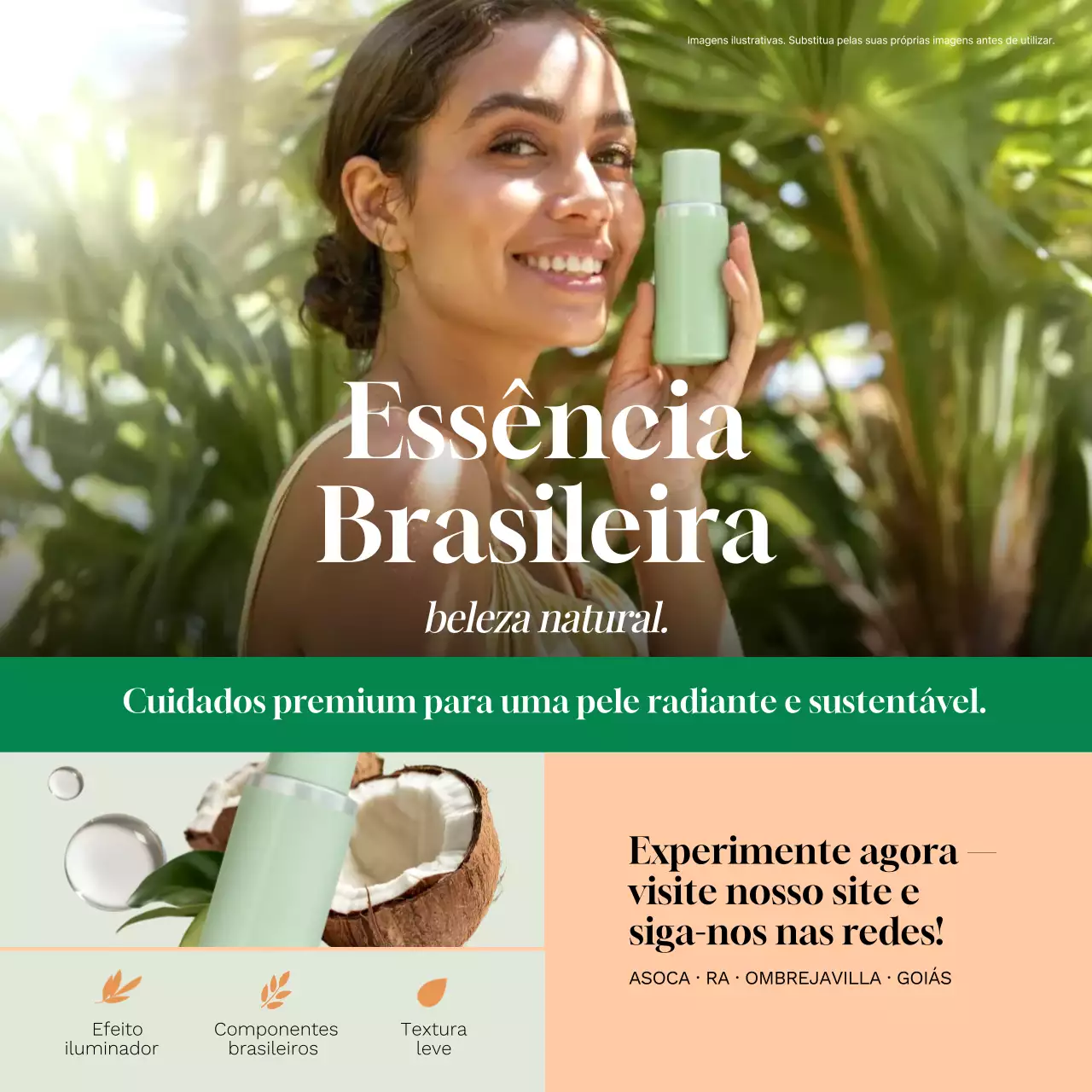 propaganda de produtos naturais para a pele verde