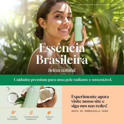 propaganda de produtos naturais para a pele verde