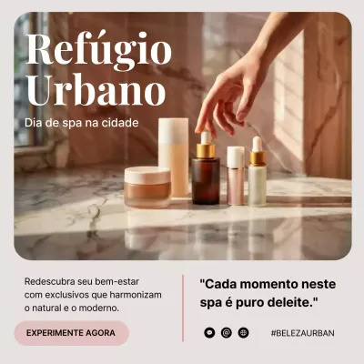 Postagem promocional de cuidados com a pele elegante bege no Instagram
