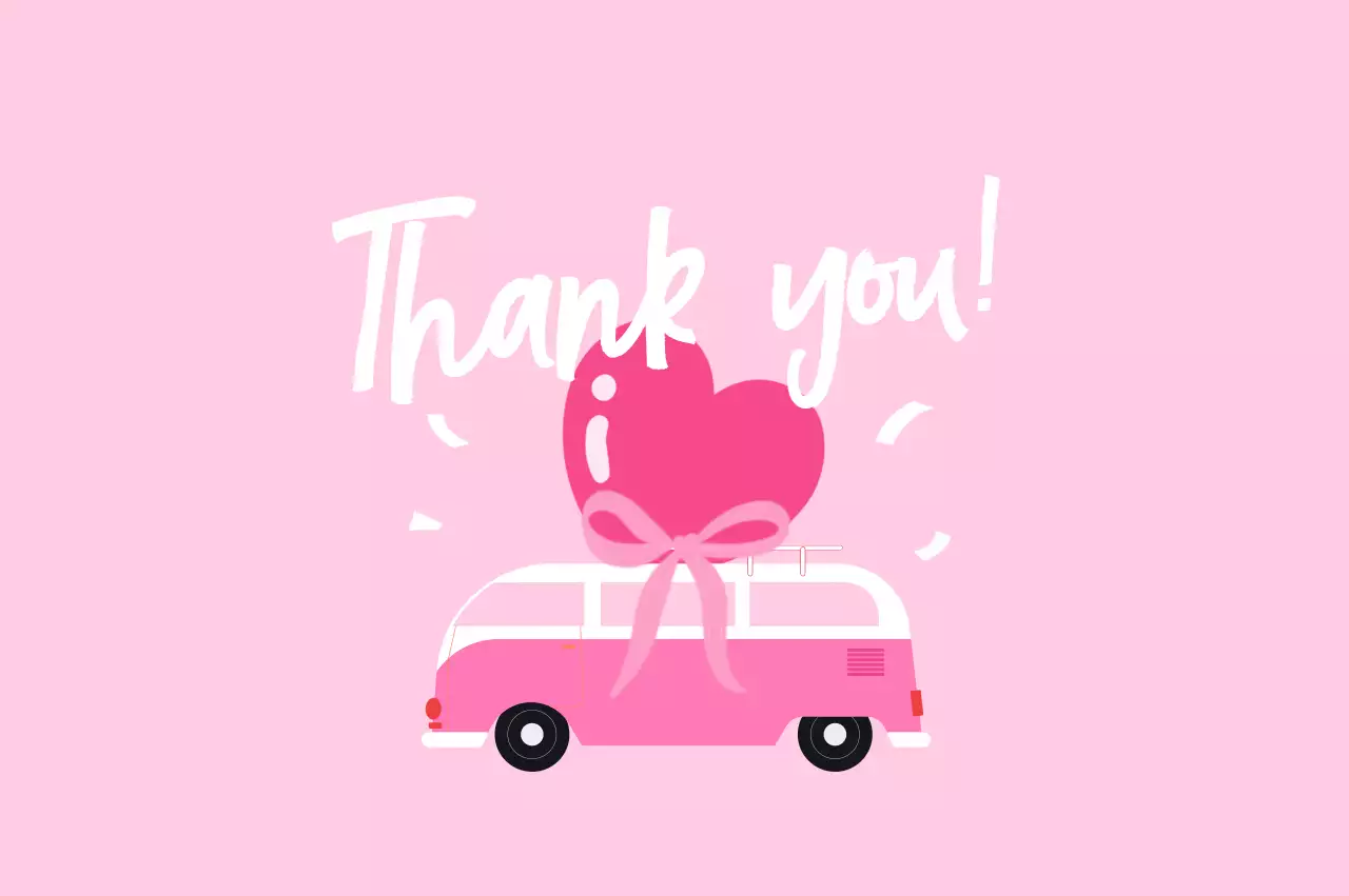 핑크 아기자기한 감사 인사