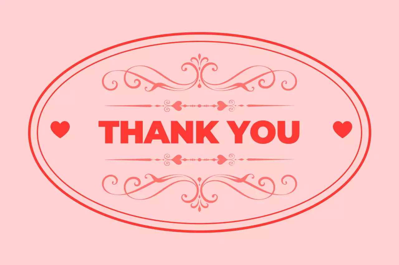 핑크 심플 감사 편지