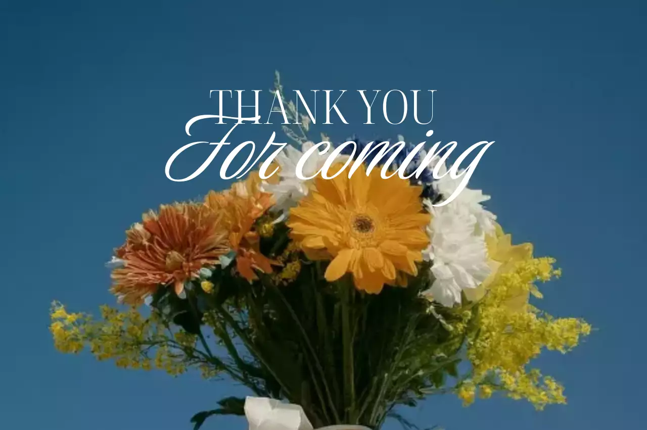 파랑 심플 감사 카드