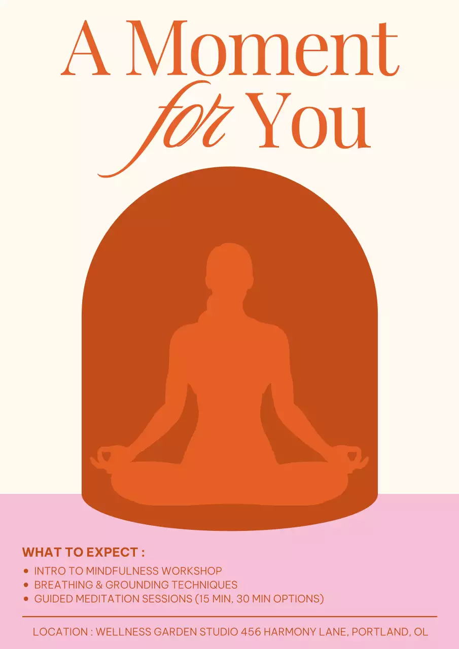 Orange Minimalist Meditation Event