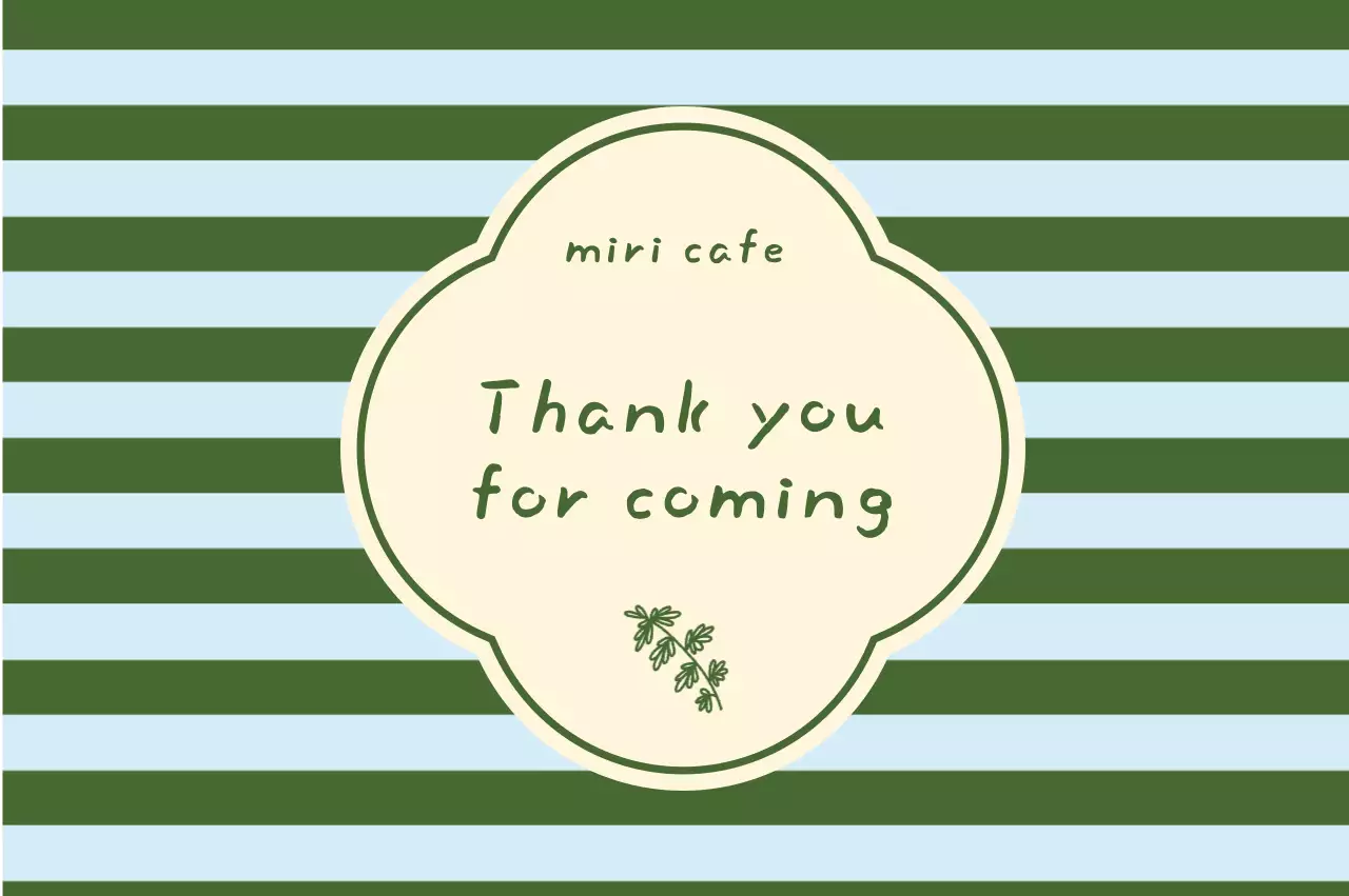 카키 심플 감사 엽서