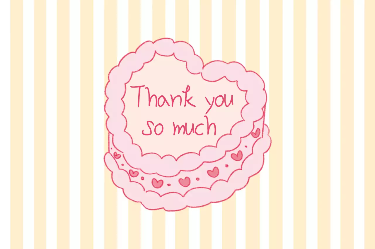 핑크 아기자기한 감사 인사