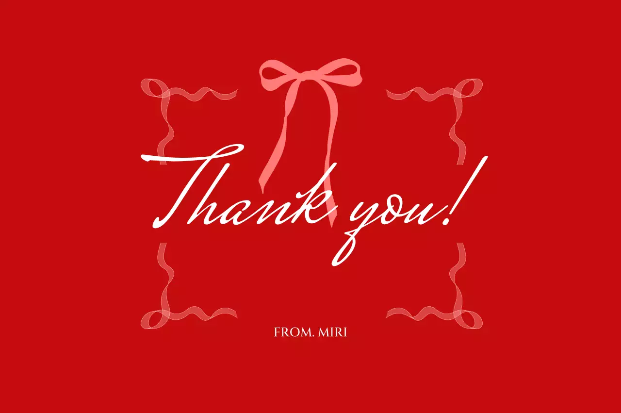 빨강 심플 감사 인사