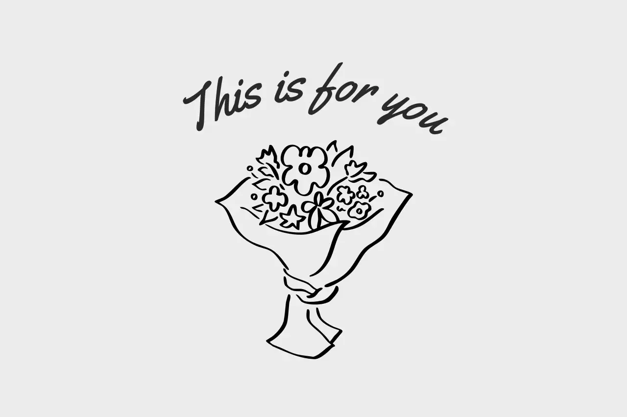 회색 미니멀 선물 엽서