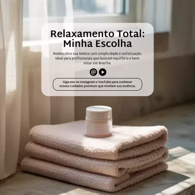 Postagem de promoção de beleza minimalista bege no Instagram