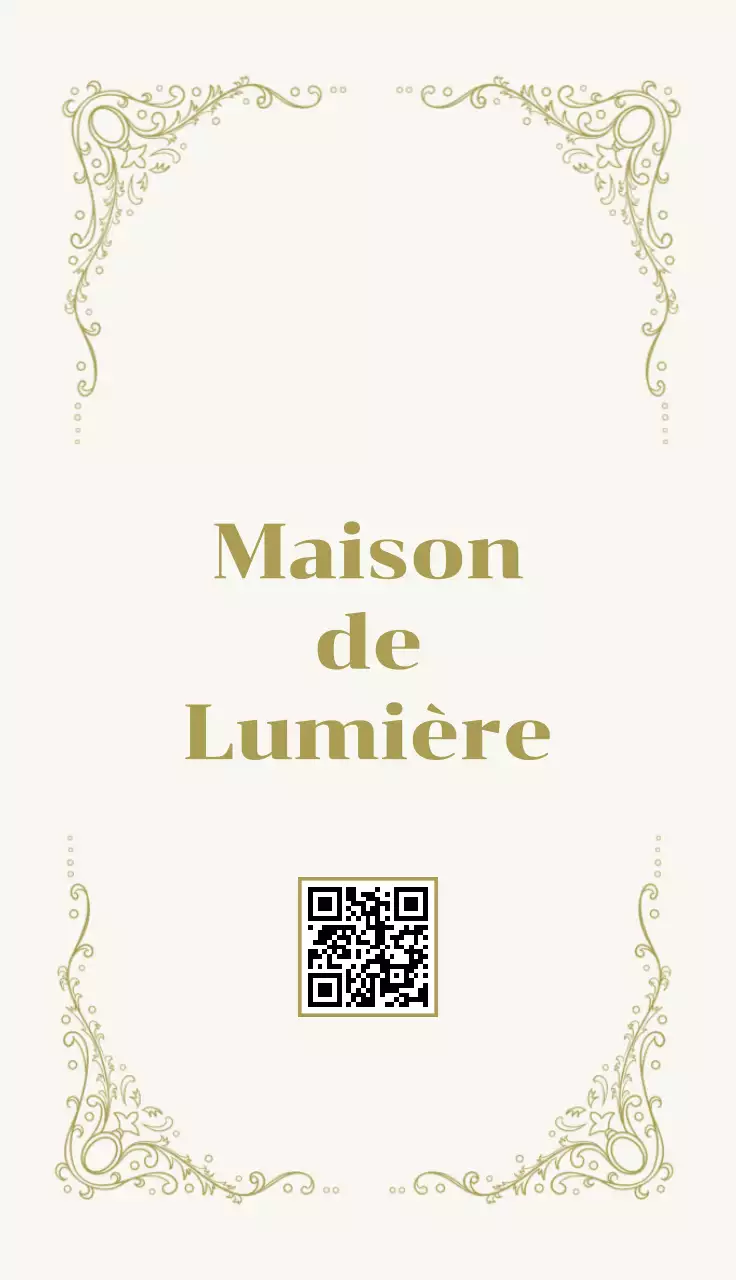 アイボリー クラシック レストラン 名刺 曲線フレーム