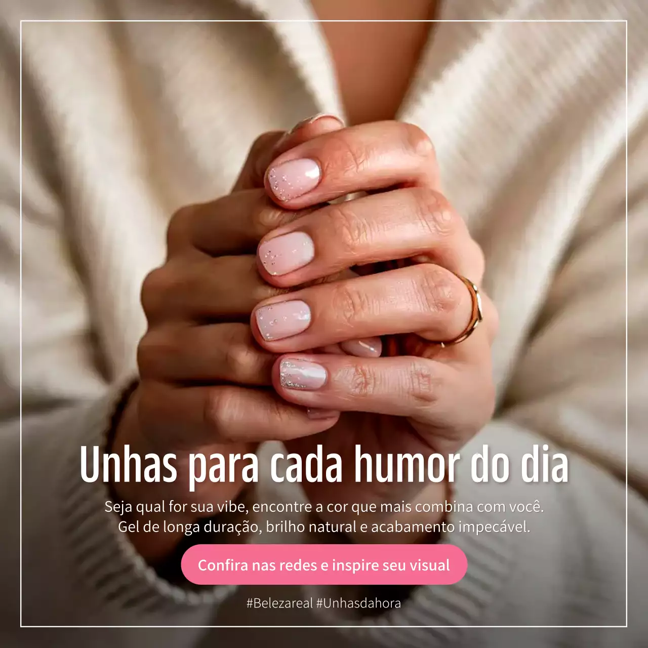 Postagem promocional do Instagram para unhas elegantes bege