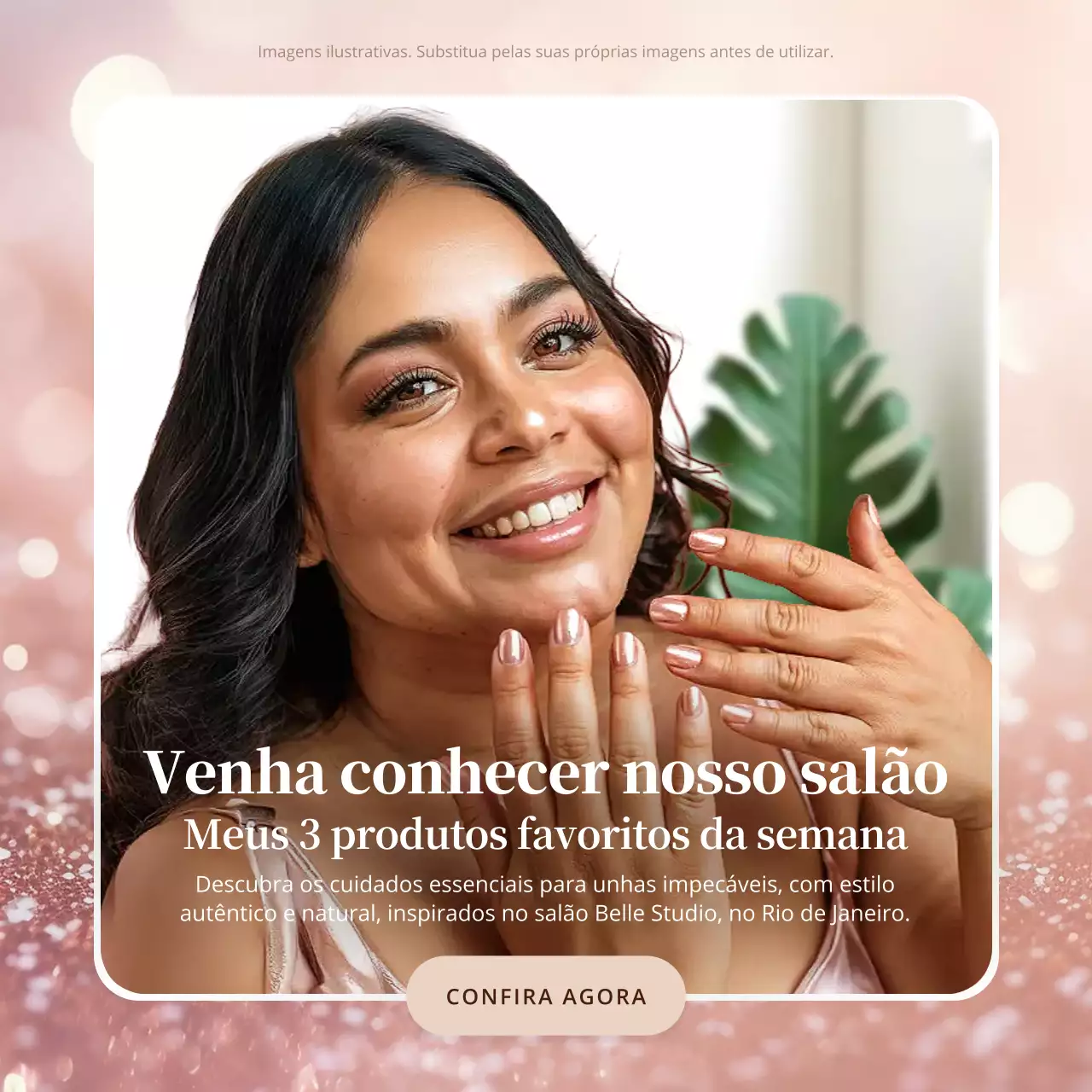 Postagem de promoção de beleza rosa elegante no Instagram