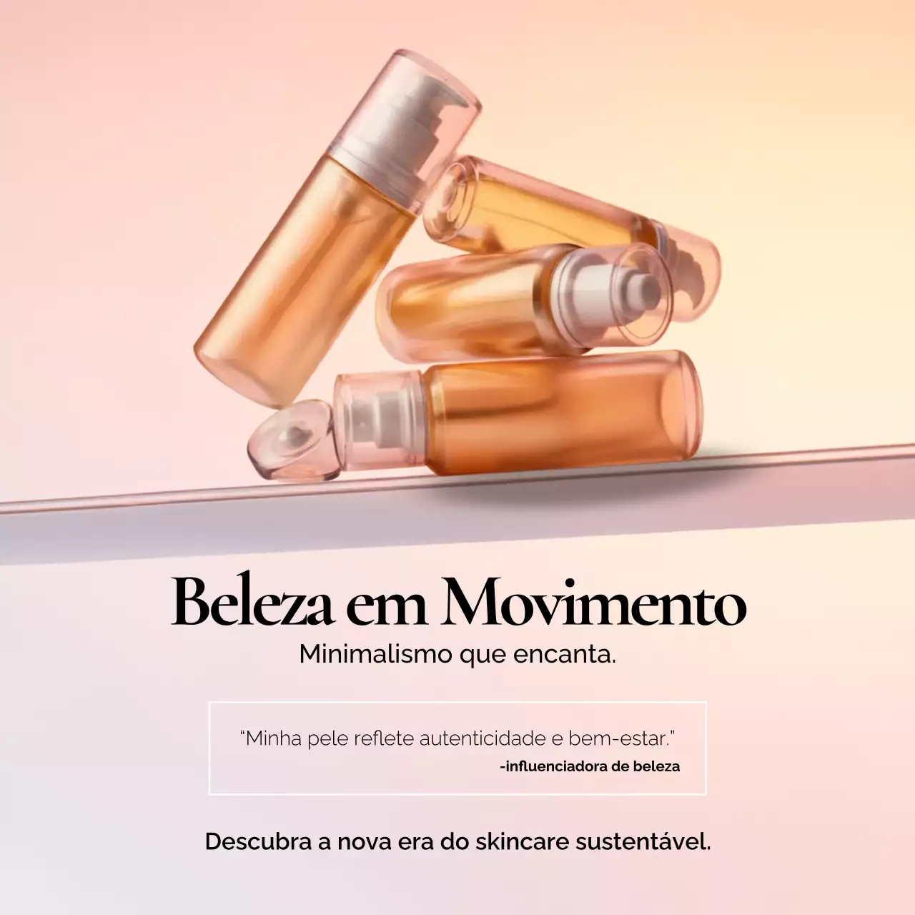 Publicação de anúncio de cuidados com a pele minimalista bege no Instagram