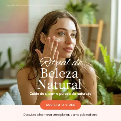Postagem de promoção de beleza natural verde no Instagram