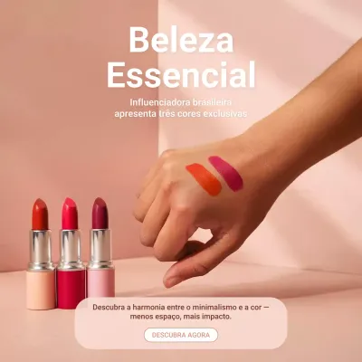 Postagem de promoção de beleza minimalista rosa no Instagram
