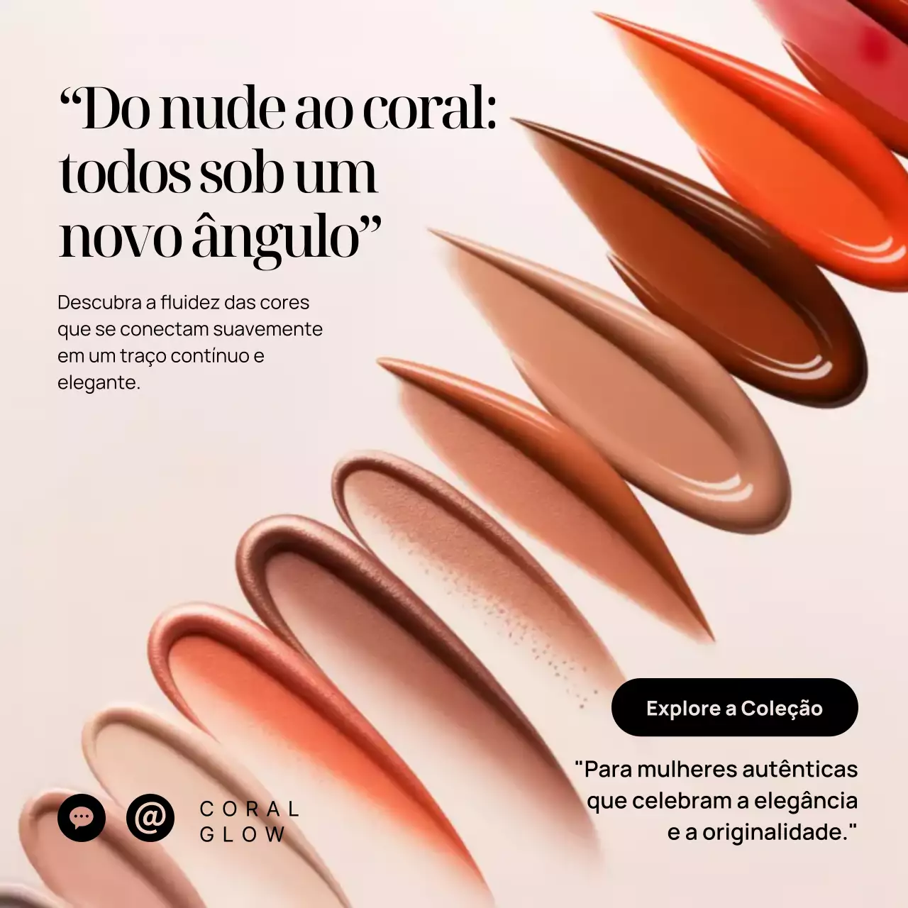 Postagem promocional de maquiagem Coral Elegant no Instagram