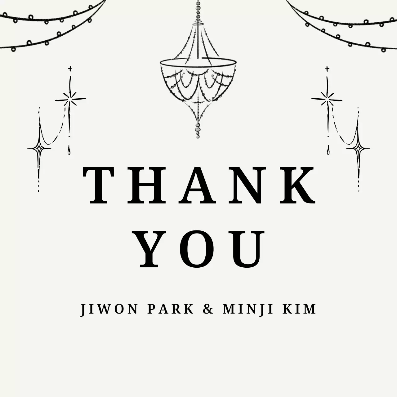 흰색 심플 감사 편지