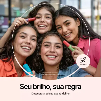 Publicação de beleza moderna e colorida no Instagram