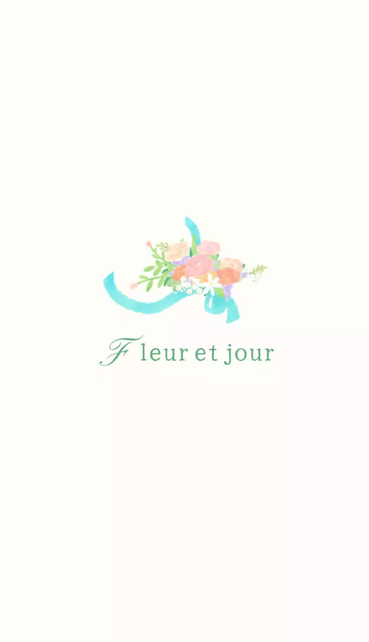 アイボリー シンプル 花 名刺 植物イラスト