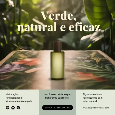 Postagem de promoção de beleza da Green Nature no Instagram