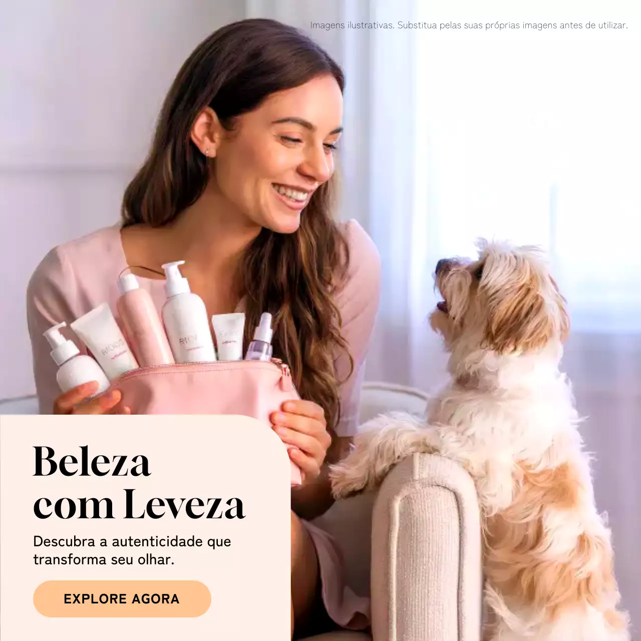 Publicação de anúncio de beleza moderna rosa no Instagram